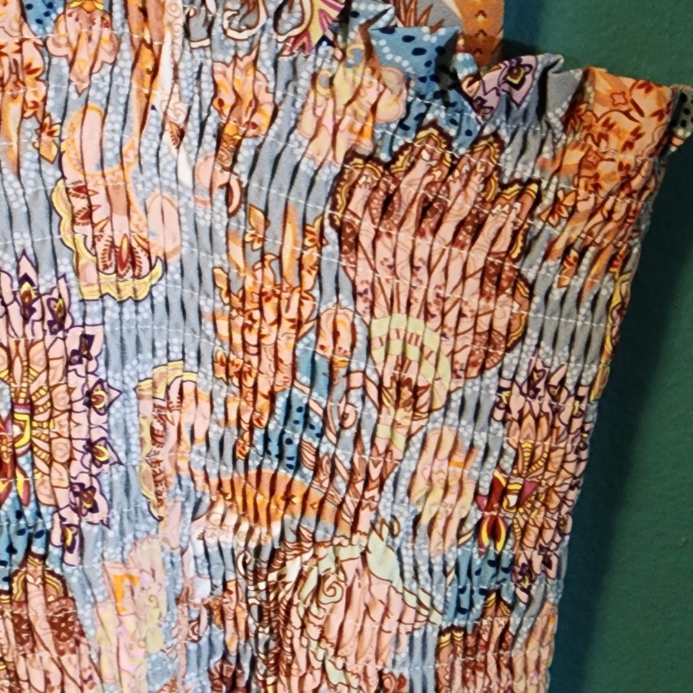 Smocked Tie-Strap Maxi Dress in Pastel Paisley - Picture 10 of 11
